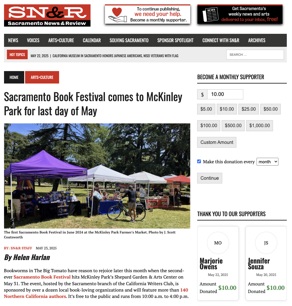Sacramento News & Review article